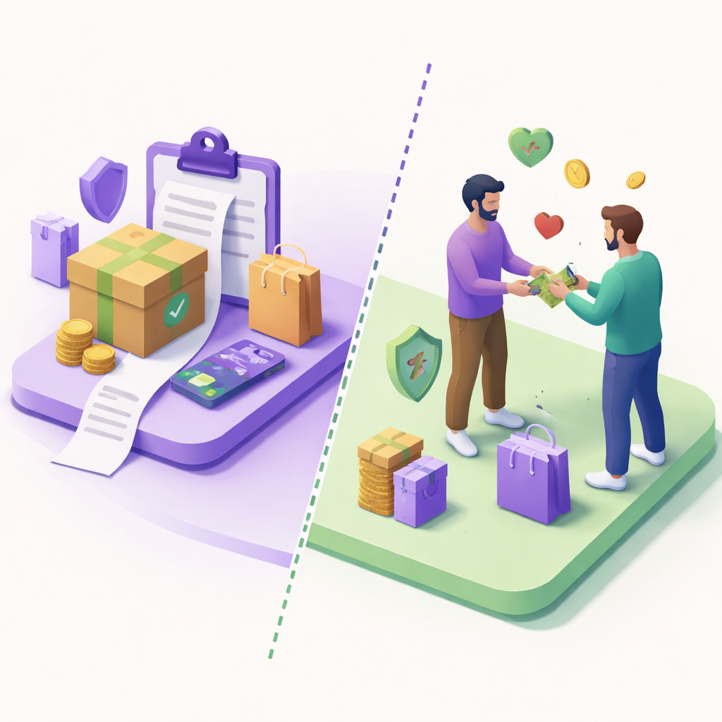 Illustration pour "PayPal achat vs amis : la différence change vos recours"