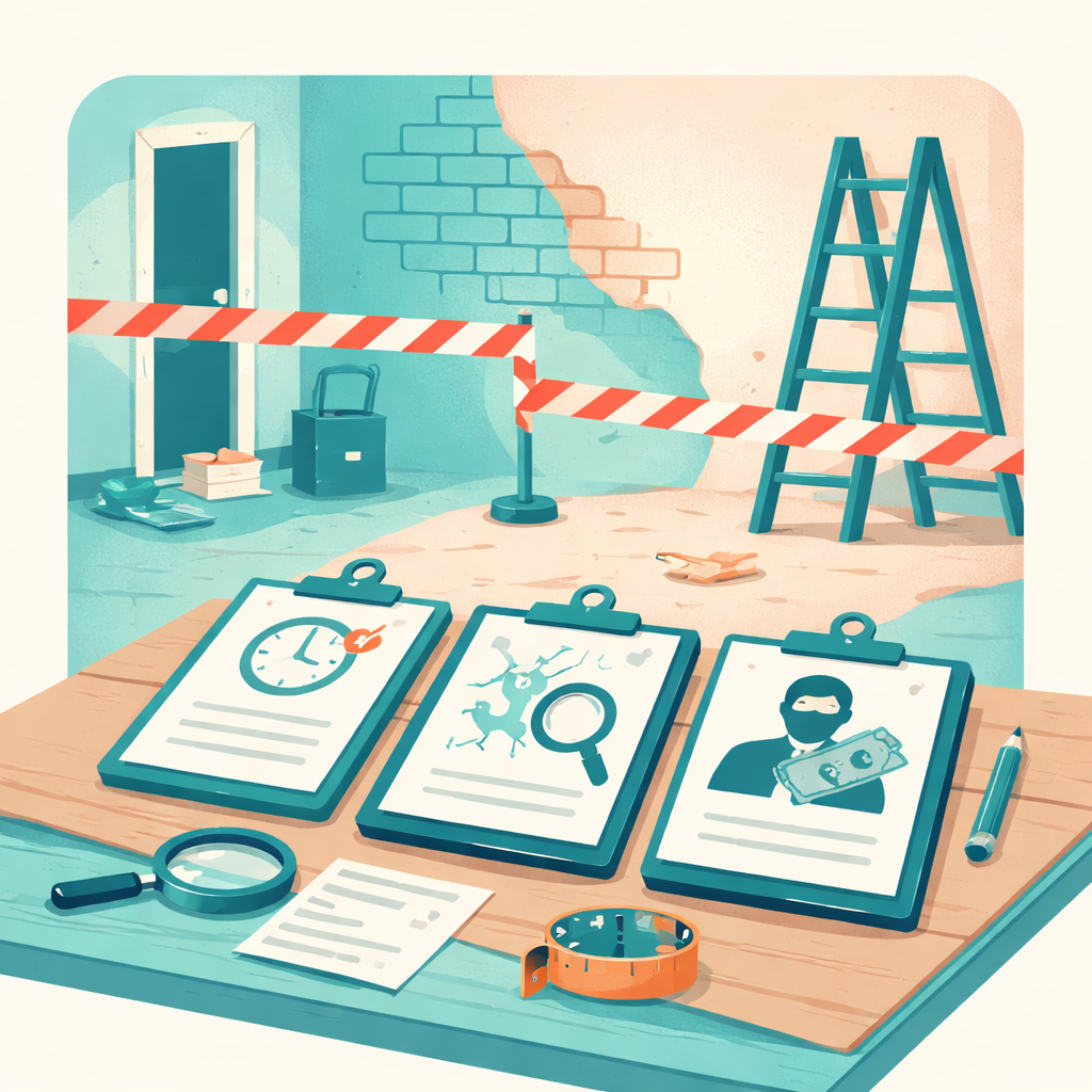 Illustration pour "Arnaque travaux artisan que faire : commencez par distinguer retard, malfaçon et fraude"