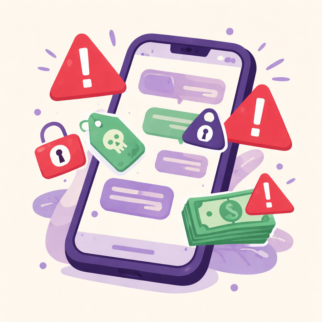 Illustration pour "Reconnaître une <strong>arnaque Vinted 2026</strong> commence par les signaux les plus visibles"