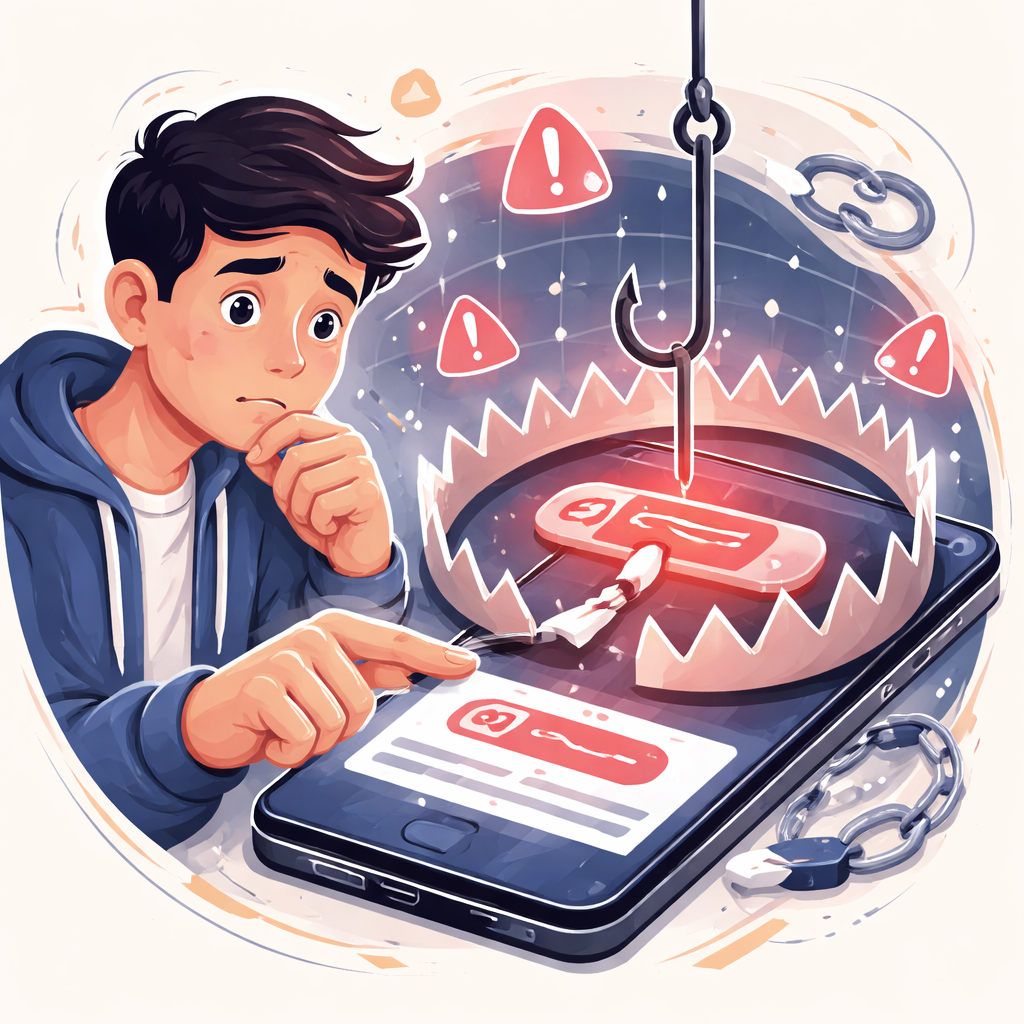 Illustration pour "Pourquoi les liens externes sont un signe majeur d’<strong>arnaque Vinted 2026 reconnaître</strong>"