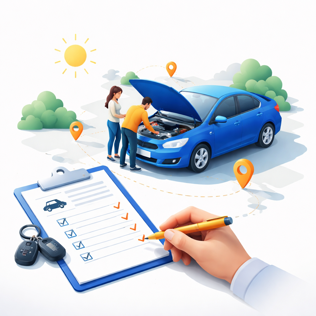 Illustration pour "Besichtigung und Probefahrt sicher organisieren"