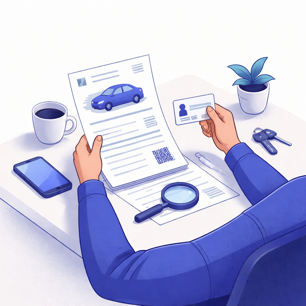 Illustration pour "Comment vérifier certificat immatriculation sans être expert"
