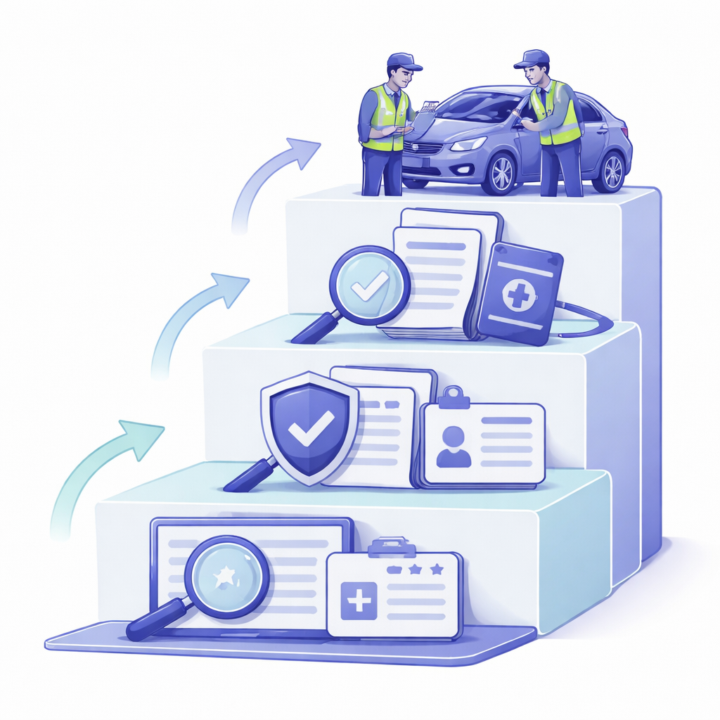 Illustration pour "Confronto tra controlli gratuiti, ufficiali e verifica sul posto"