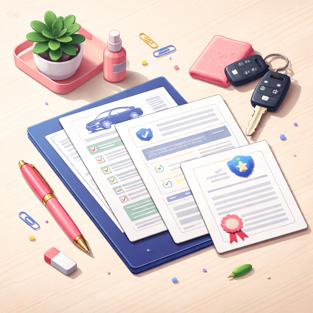 Illustration pour "Préparer la voiture et les documents avant la mise en vente"