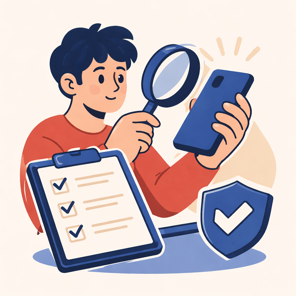 Illustration pour "Por qué <strong>comprar móvil de segunda mano seguro</strong> requiere verificación"