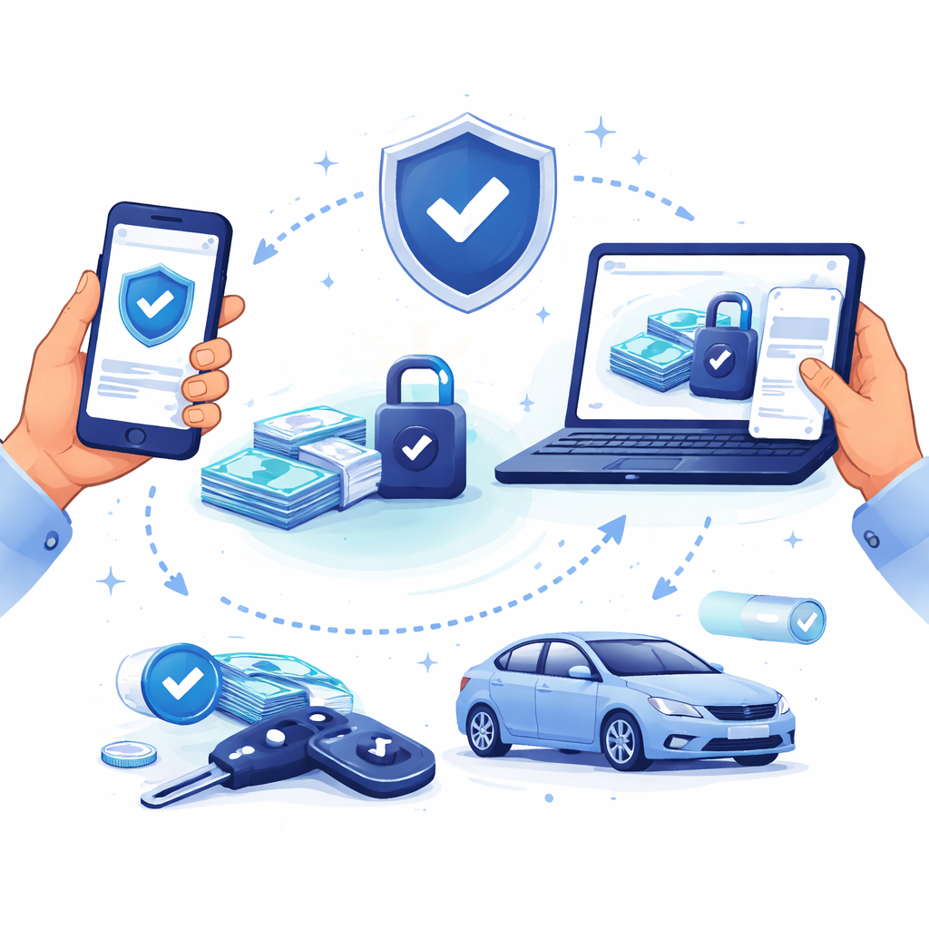 Illustration pour "<strong>Cómo vender un coche entre particulares de forma segura</strong> en el cobro"