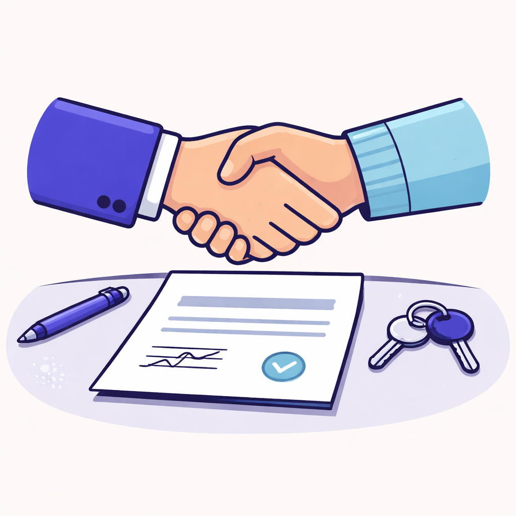 Illustration pour "Un contrat simple vente particulier à particulier sert d’abord à prouver l’accord"