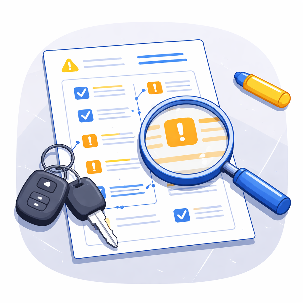Illustration pour "Comment lire un contrôle technique avant d’acheter une voiture"