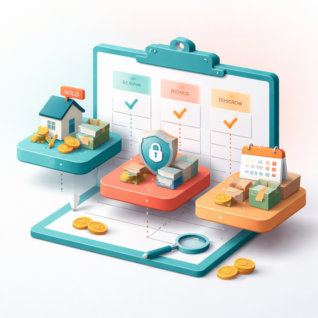 Illustration pour "Earnest money vs escrow vs holding deposit: side-by-side comparison"
