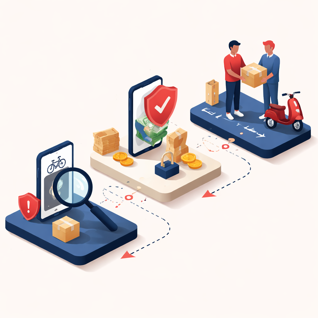 Illustration pour "<strong>kleinanzeigen sicher kaufen</strong>: Zahlungs- und Übergabeprozess richtig wählen"