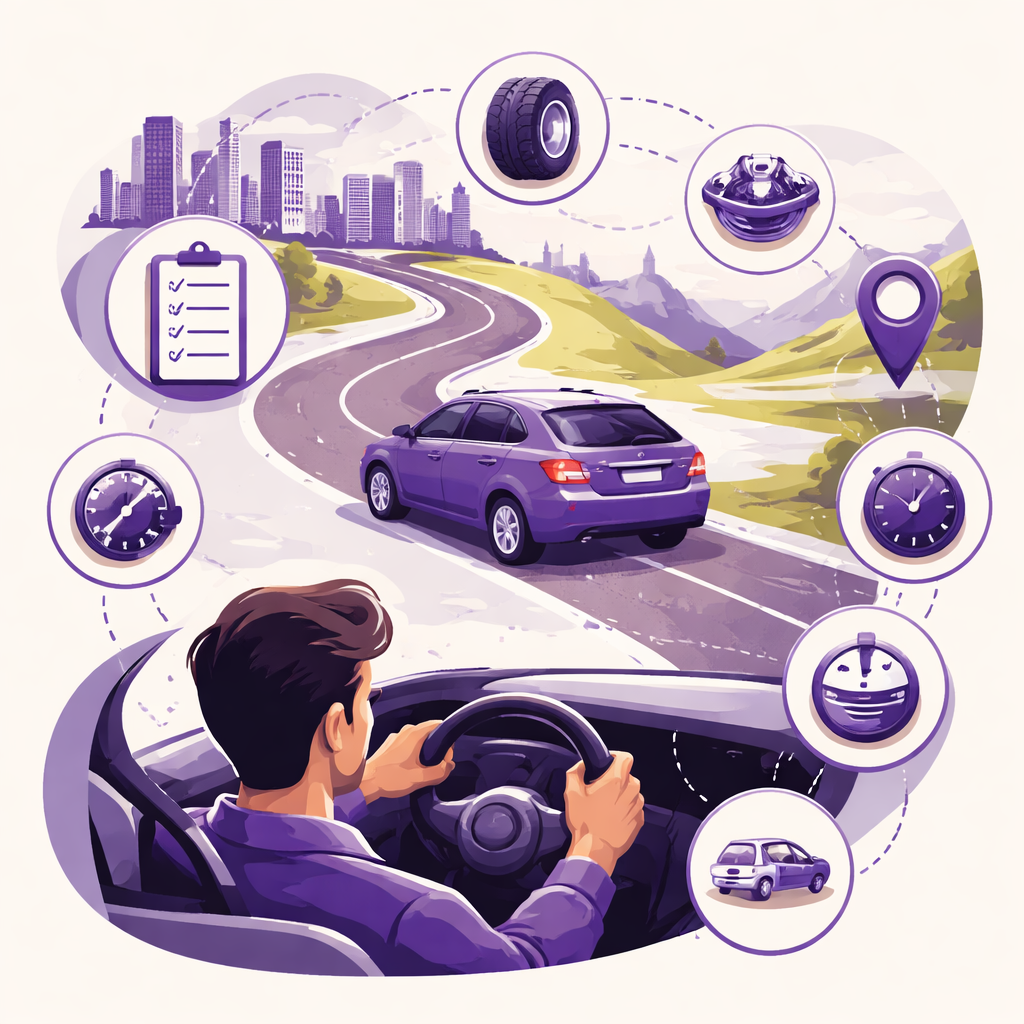 Illustration pour "Pendant l’essai, suivez une <strong>essai routier voiture occasion checklist</strong> en 10 points"