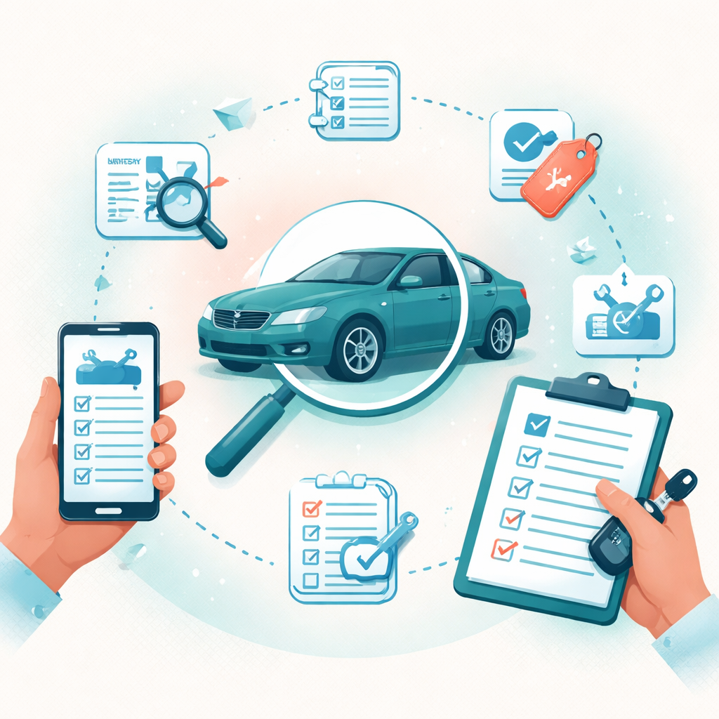 Illustration pour "So läuft eine sichere Transaktion beim Fahrzeugkauf ab"