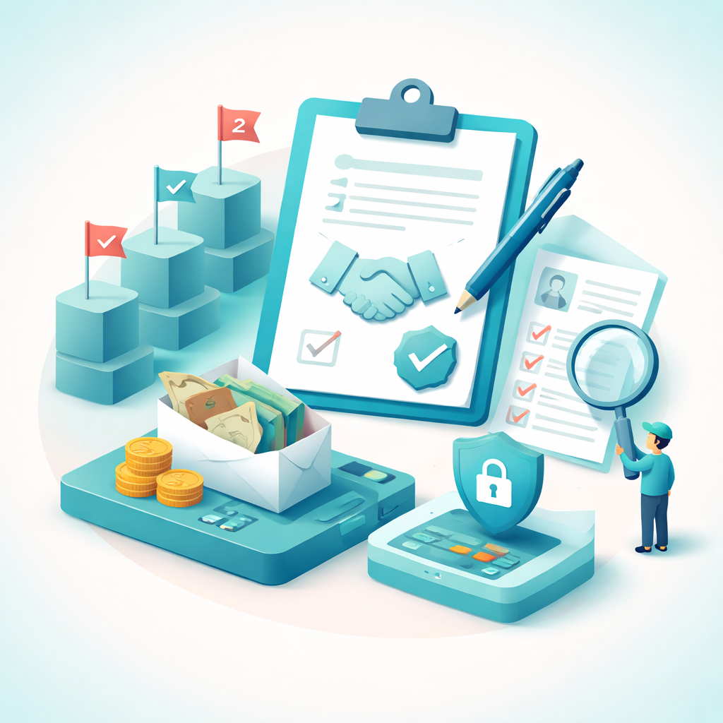 Illustration pour "<strong>Anzahlung Baufirma absichern</strong>: Vertrag, Nachweise und Meilensteine"