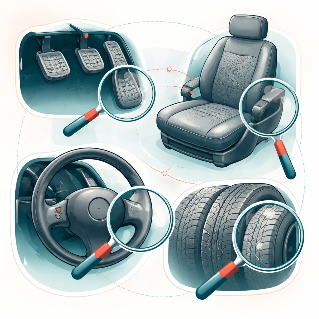 Illustration pour "Comment repérer un kilométrage incohérent sur l’état du véhicule"