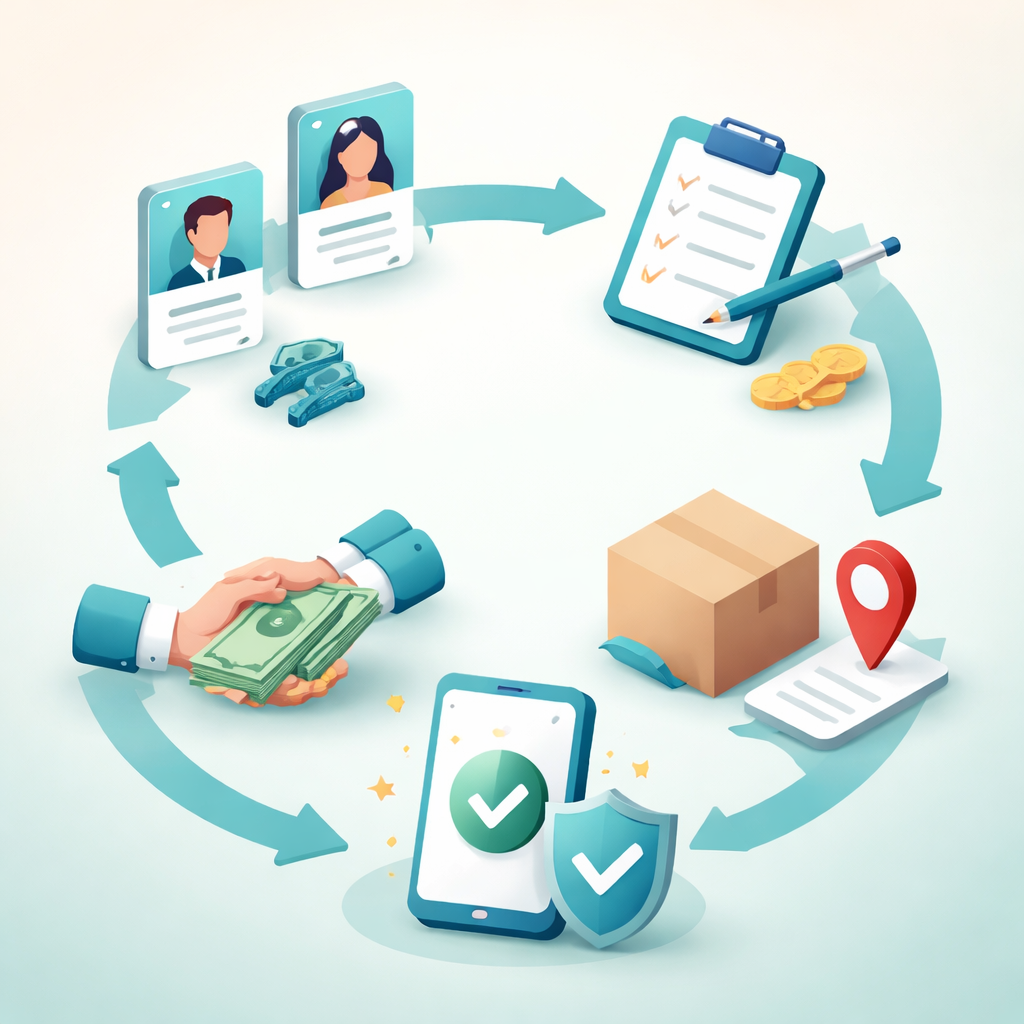 Illustration pour "Comment organiser un <strong>paiement échelonné entre particuliers sans banque</strong> étape par étape"