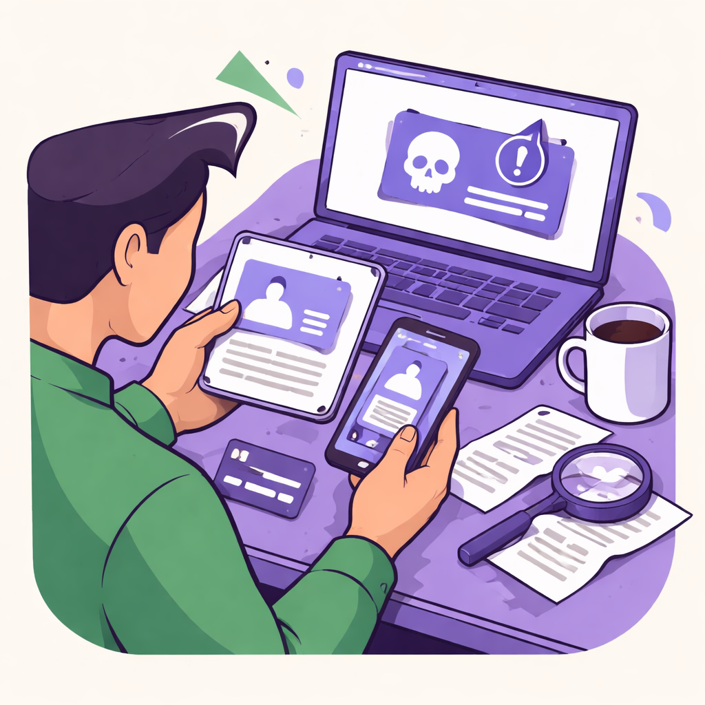 Illustration pour "Primeros pasos si busca <strong>qué hacer ante una estafa online en España</strong>"