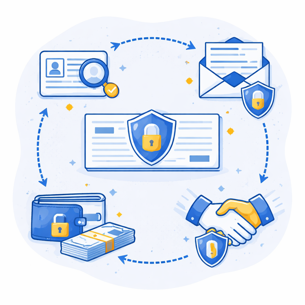 Illustration pour "So schützen Sie sich vor <strong>scheck-betrug beim privatverkauf</strong>"