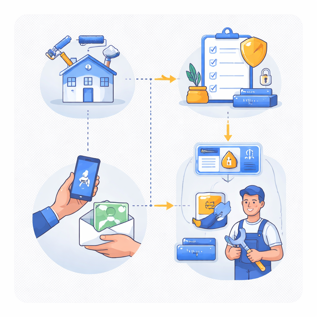 Illustration pour "<strong>sécurisation paiement artisan</strong> im Vergleich zur direkten Überweisung"