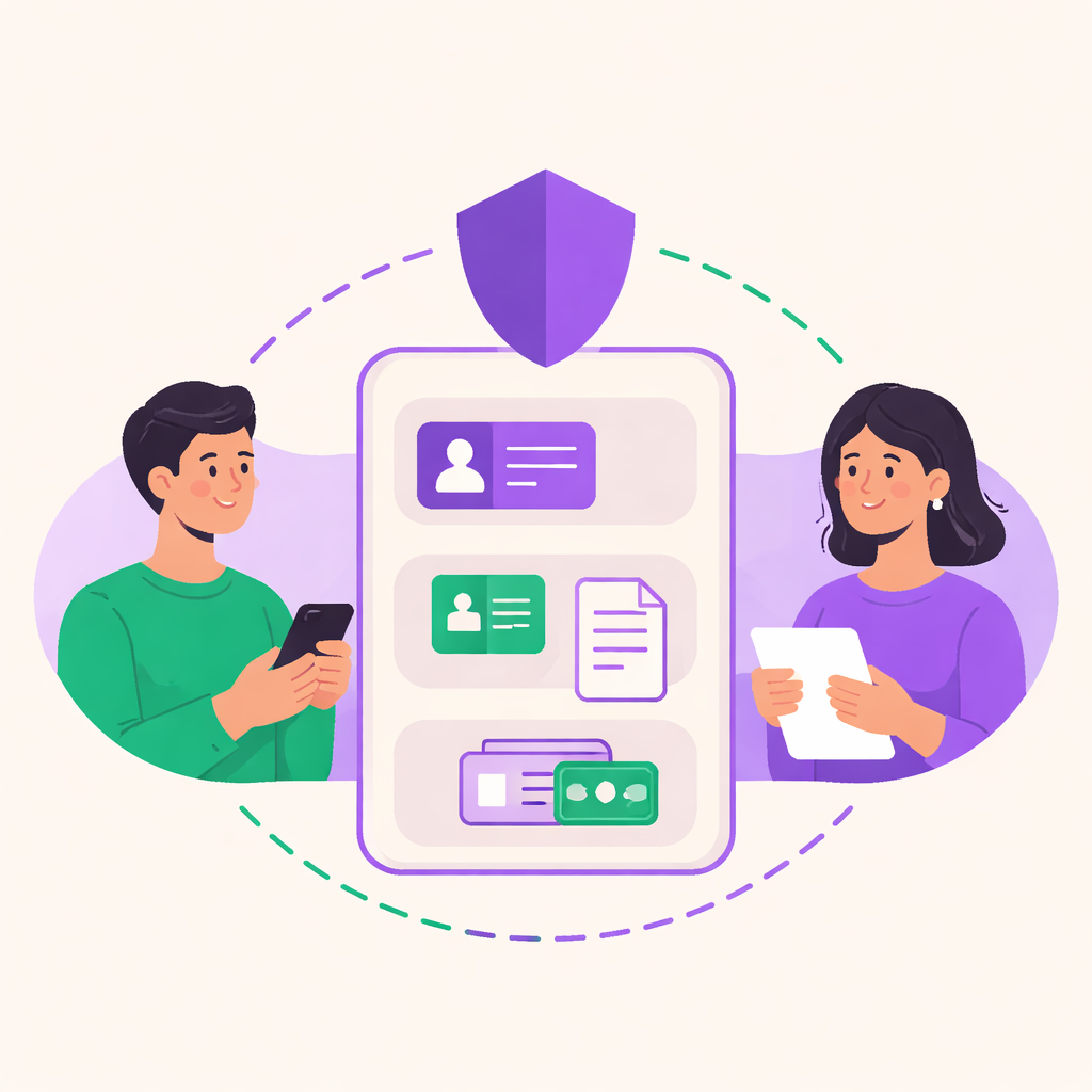 Illustration pour "Le <strong>tiers de confiance paiement</strong> désigne un intermédiaire dans la transaction"