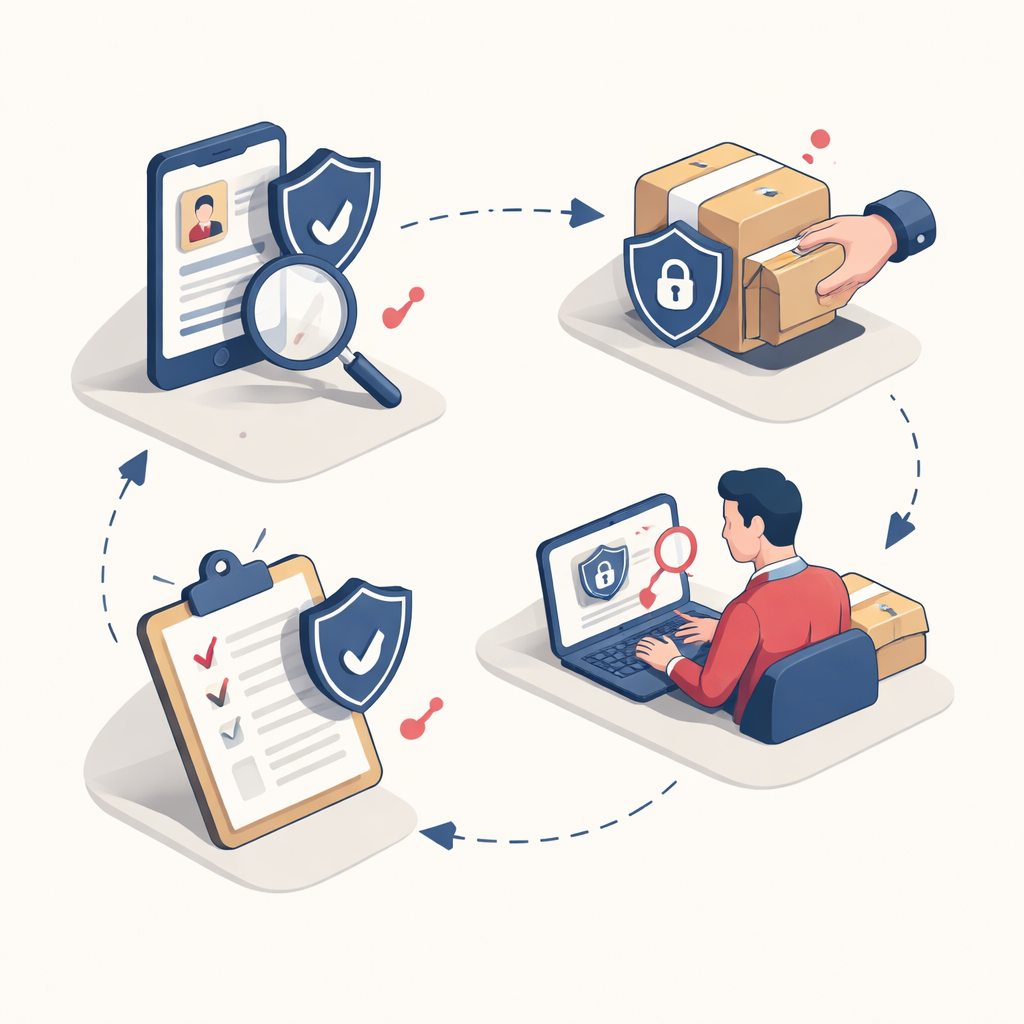 Illustration pour "Wie funktioniert <strong>trust protect</strong> im Ablauf?"