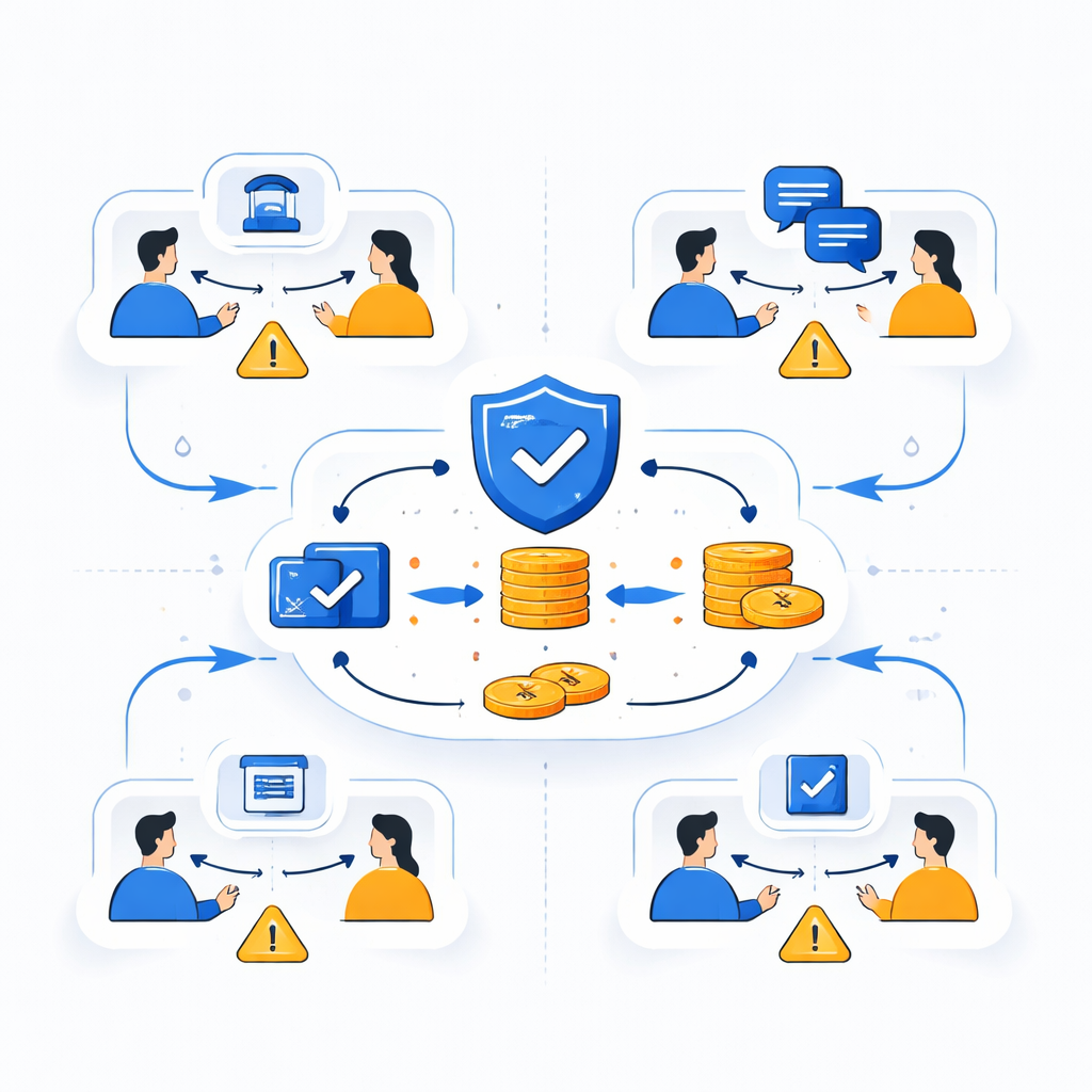 Illustration pour "<strong>trust protect</strong> vs. Direktüberweisung, Nachnahme und Marktplatz-Chat"
