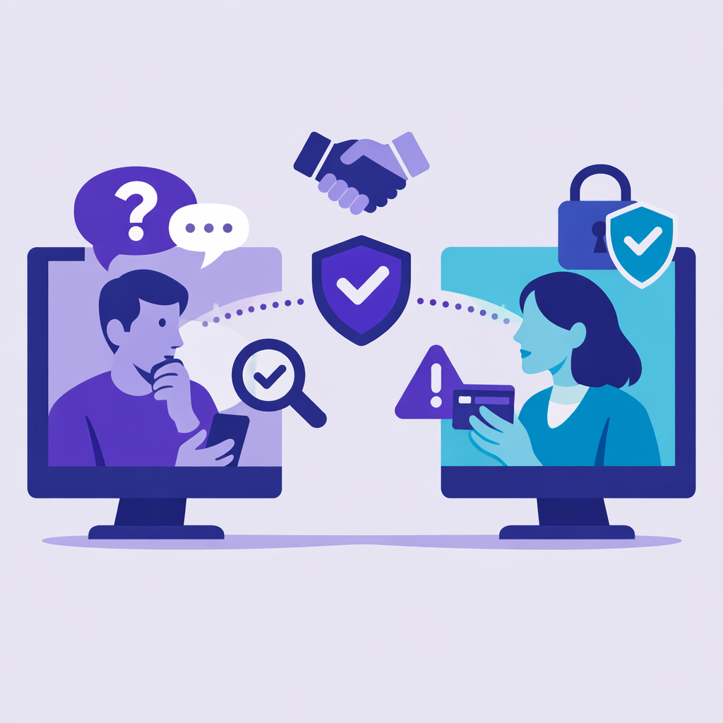 Illustration pour "Pourquoi trustProtect vs virement direct se joue souvent sur la confiance entre inconnus"