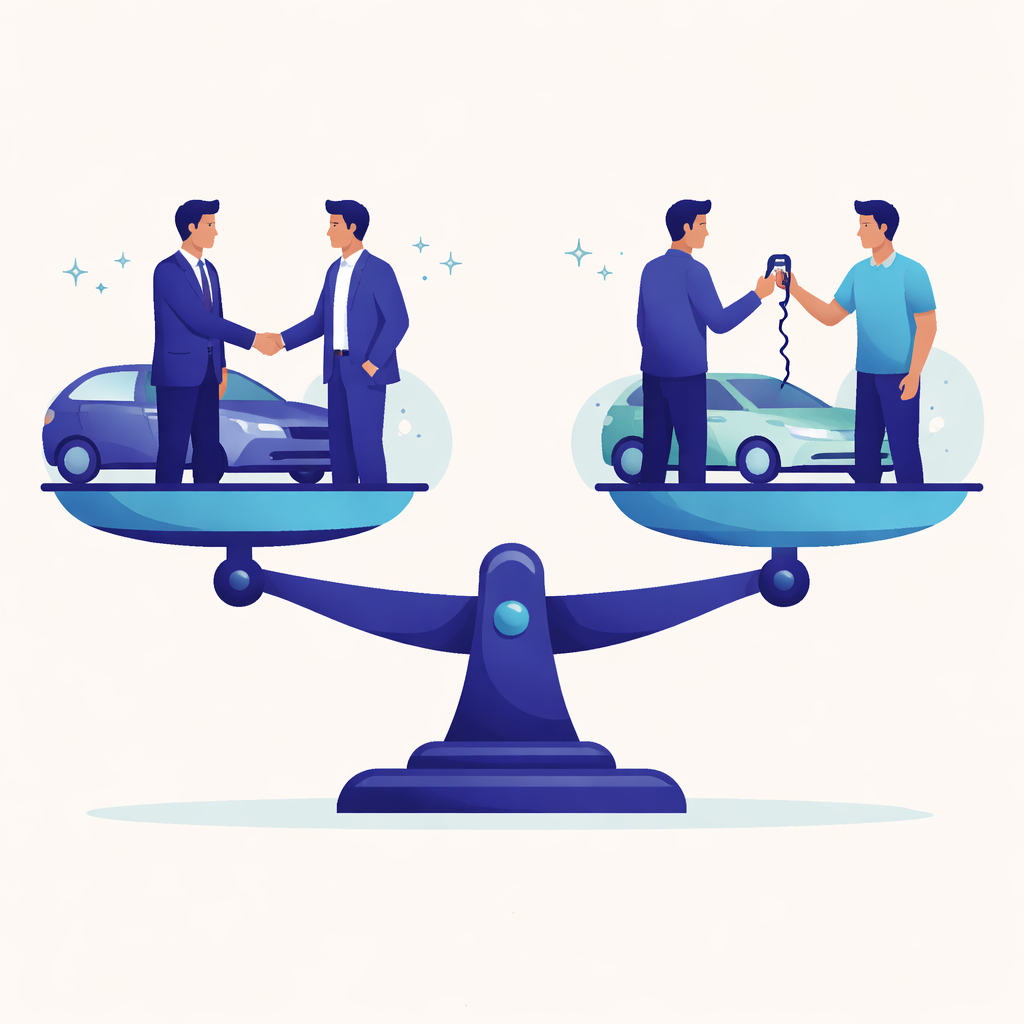 Illustration pour "Vendre voiture à un marchand vs particulier : la différence essentielle"