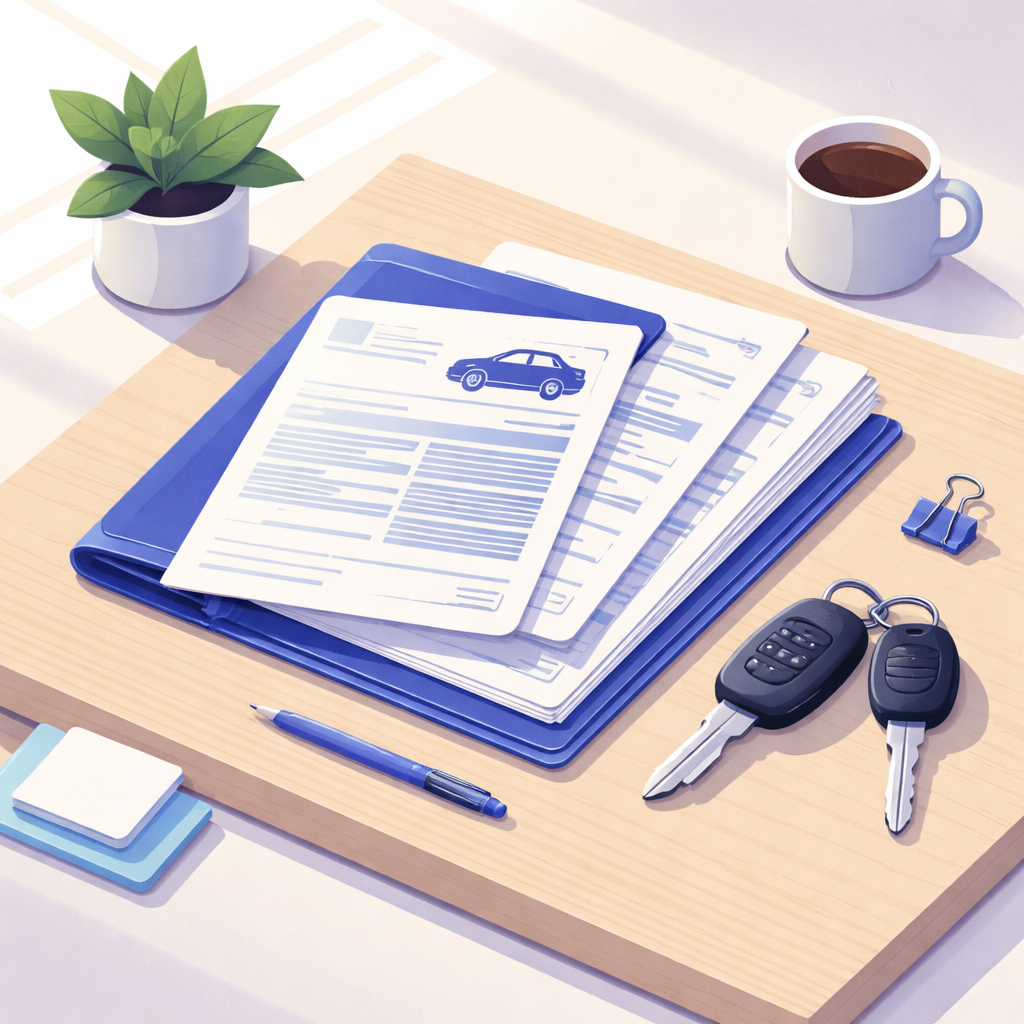Illustration pour "Commencez par les documents et l'historique du véhicule"