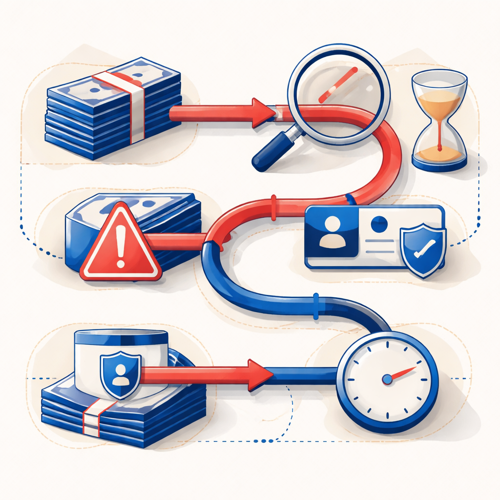Illustration pour "Pourquoi un virement de gros montant peut être retardé ou contrôlé"