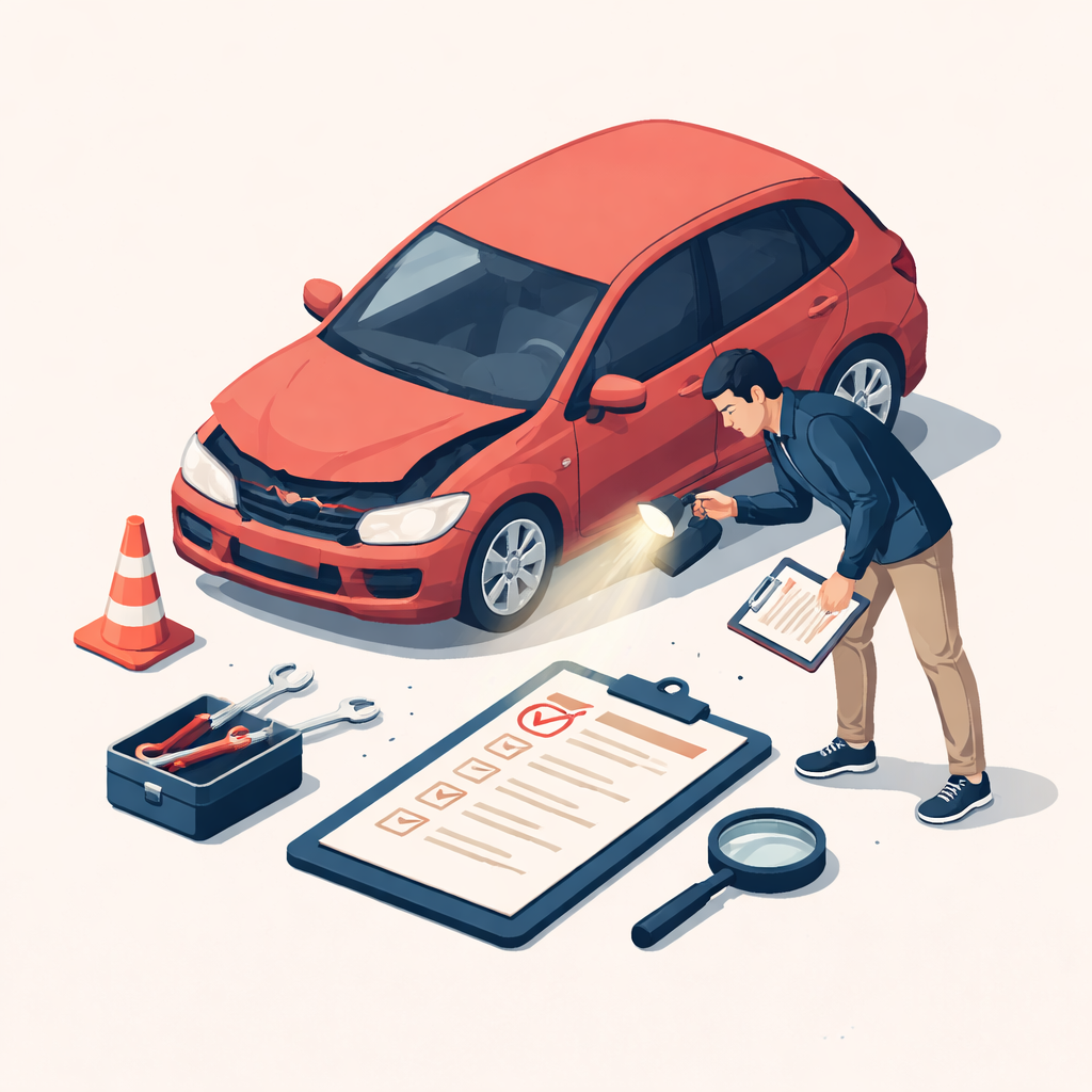 Illustration pour "Comment savoir si une voiture accidentée reste achetable"